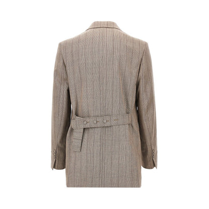 AMI Double-breasted wool jacket with martingale