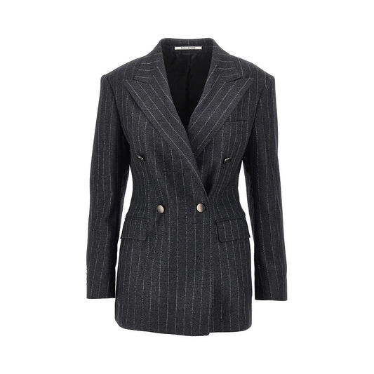 Tagliatore Pinstriped wool-blend double-breasted jacket