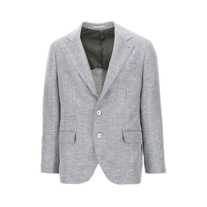 BRUNELLO CUCINELLI Chevron fabric single-breasted jacket