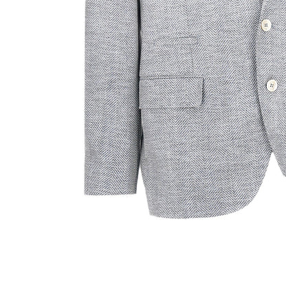 BRUNELLO CUCINELLI Chevron fabric single-breasted jacket