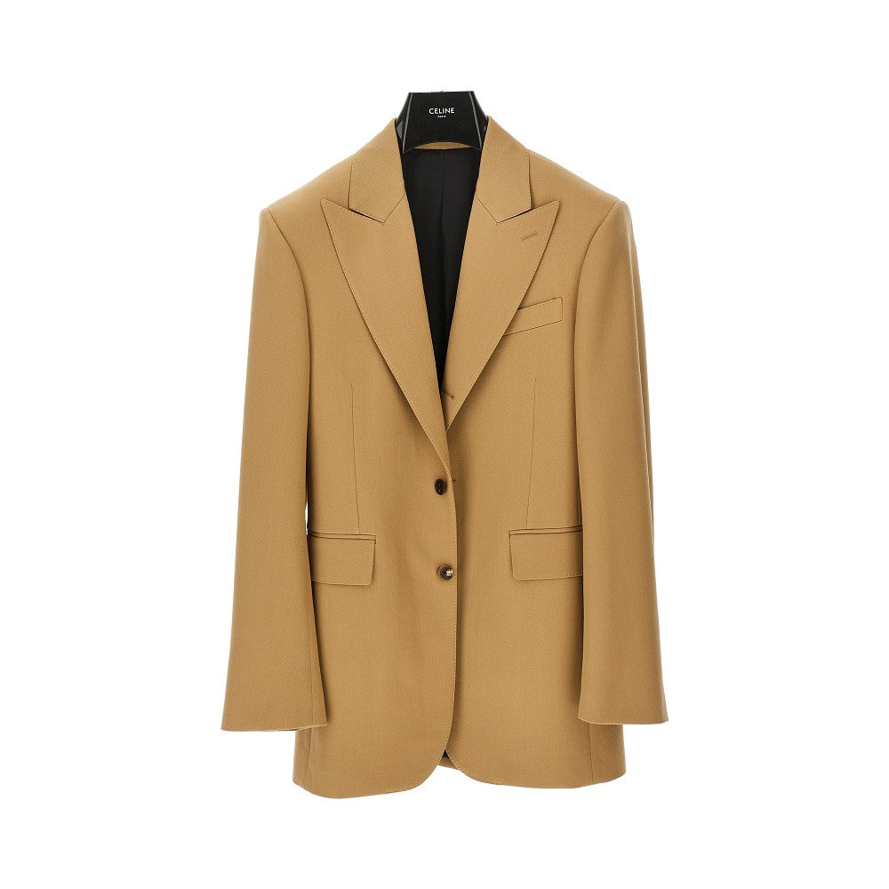 CELINE Wool Colonne jacket with padded shoulders