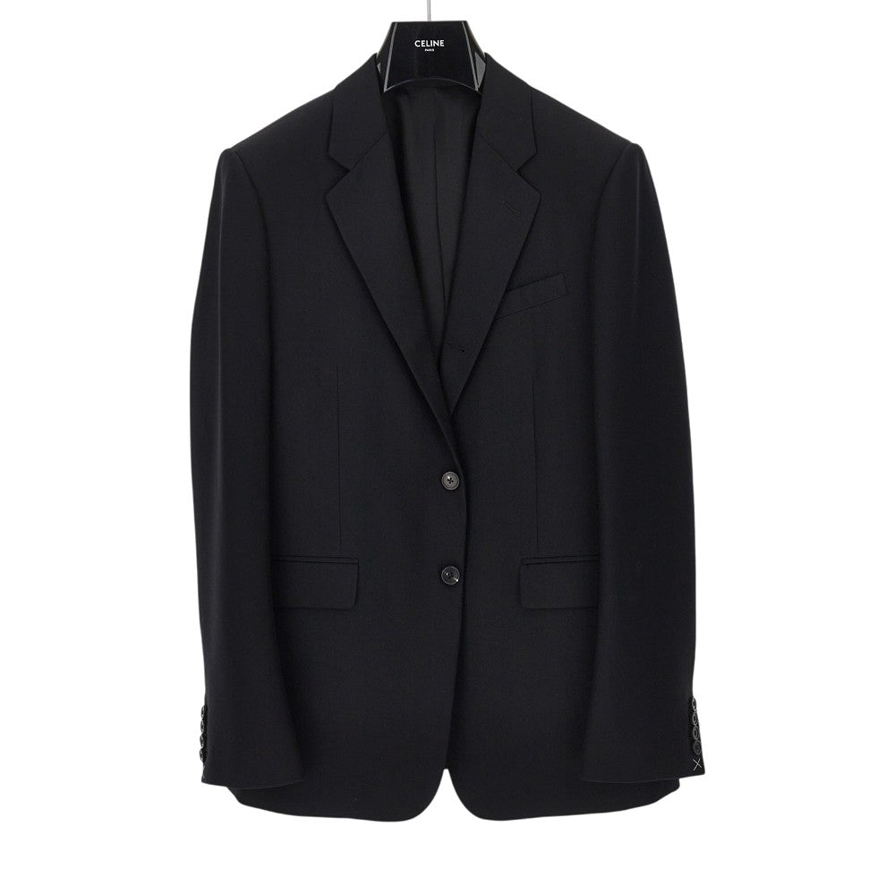 CELINE Wool gabardine single-breasted jacket
