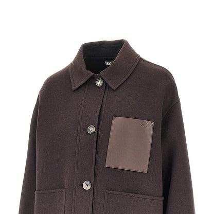 Loewe Wool and cashmere jacket with leather pocket