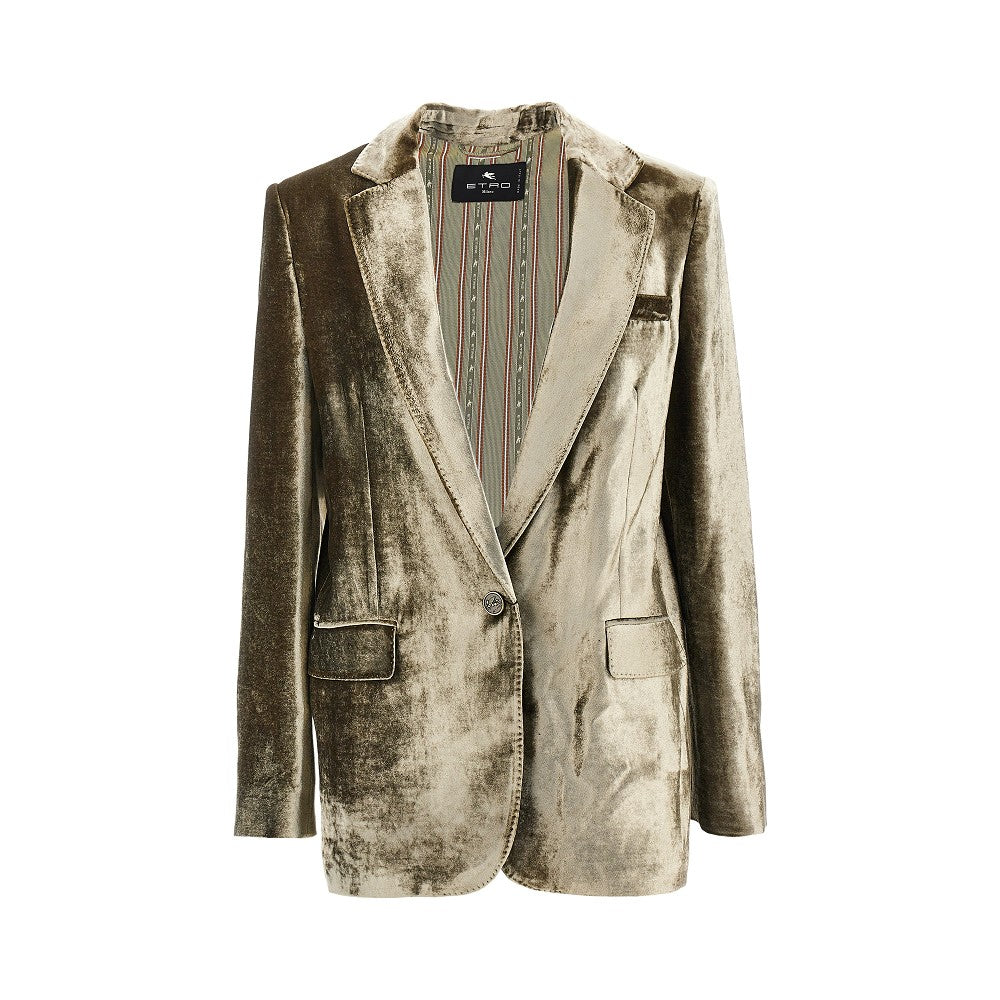 Etro Velvet single-breasted jacket