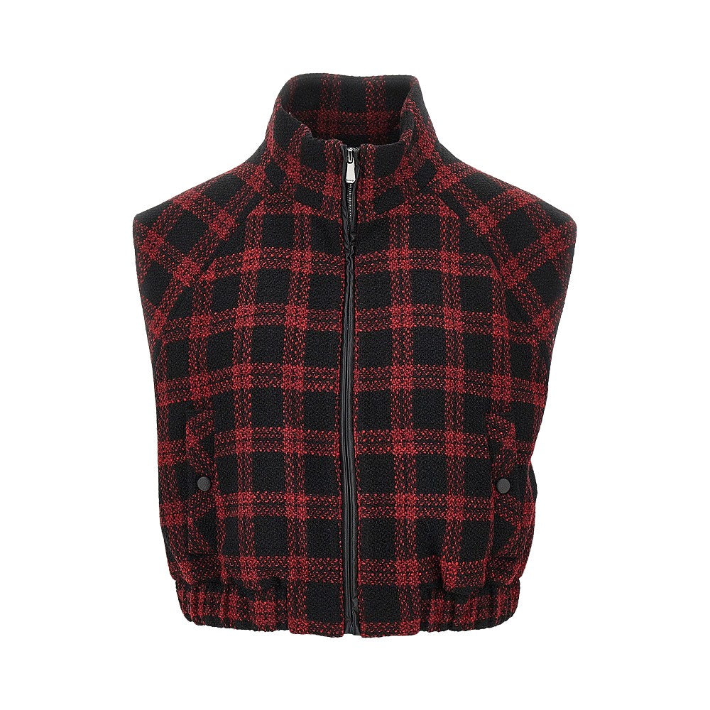 PINKO Tweed vest with Buffalo Check motif