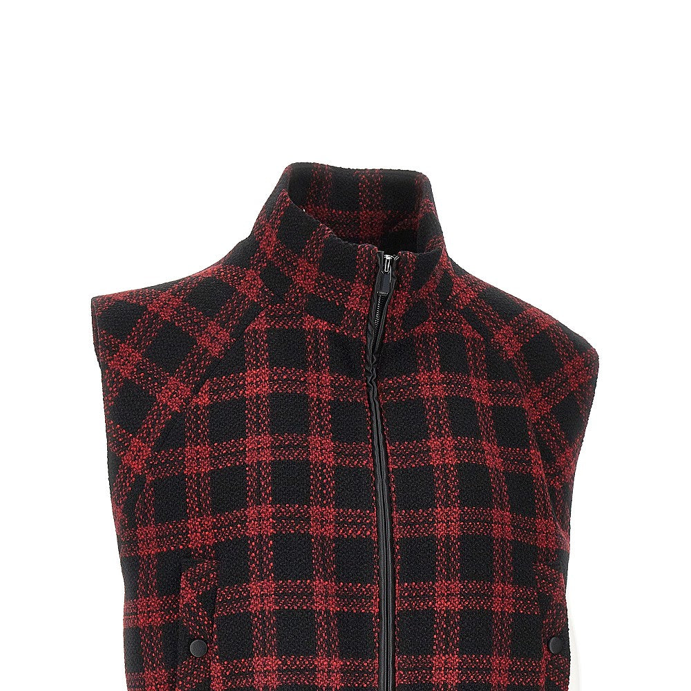 PINKO Tweed vest with Buffalo Check motif