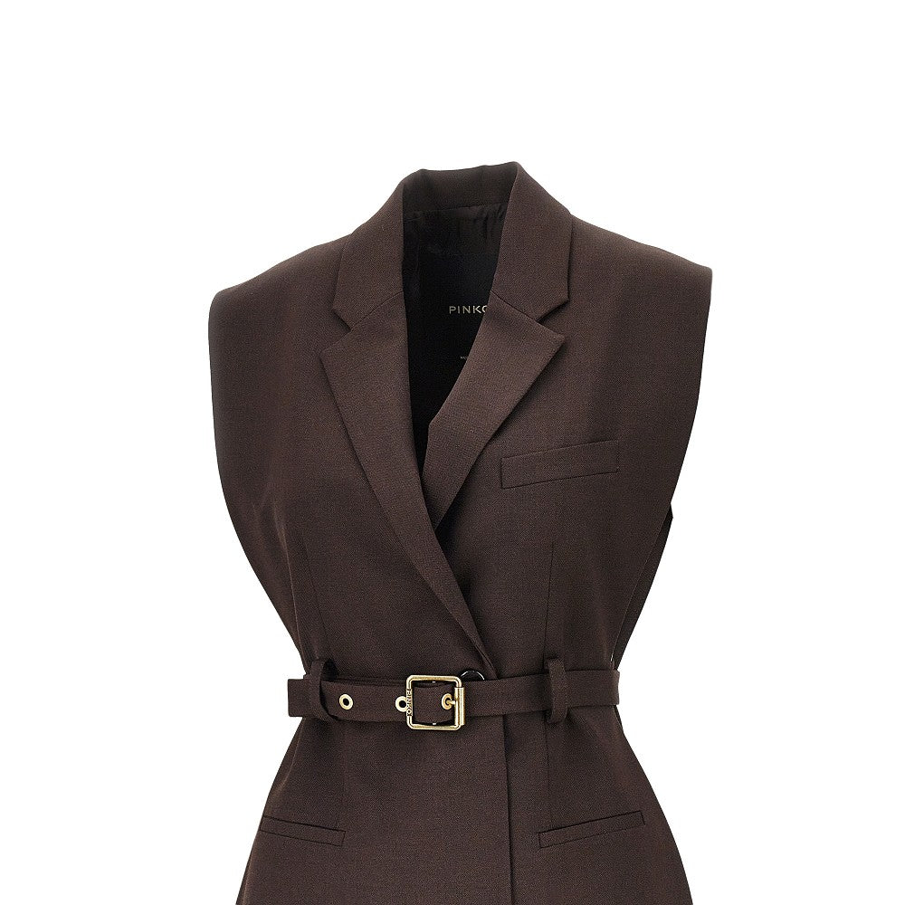 PINKO Gabardine vest with belt