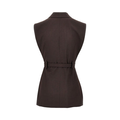 PINKO Gabardine vest with belt