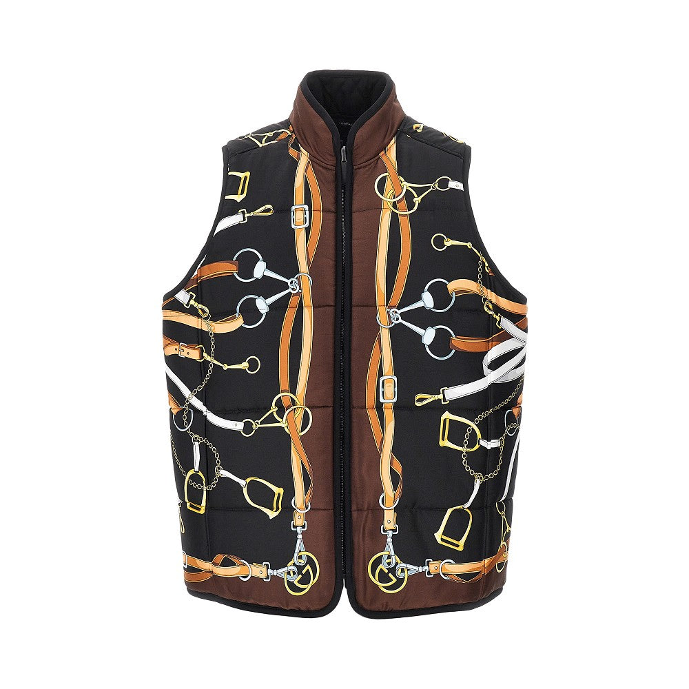GUCCI Silk and cotton twill reversible vest