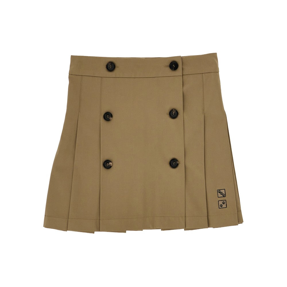 FENDI Gabardine pleated mini skirt