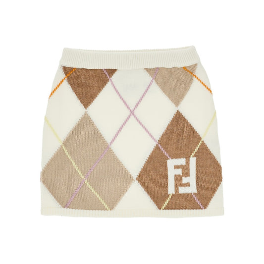 FENDI Knitted skirt with diamond motif