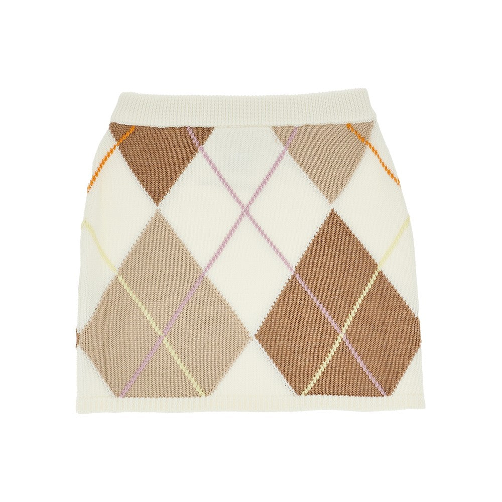 FENDI Knitted skirt with diamond motif
