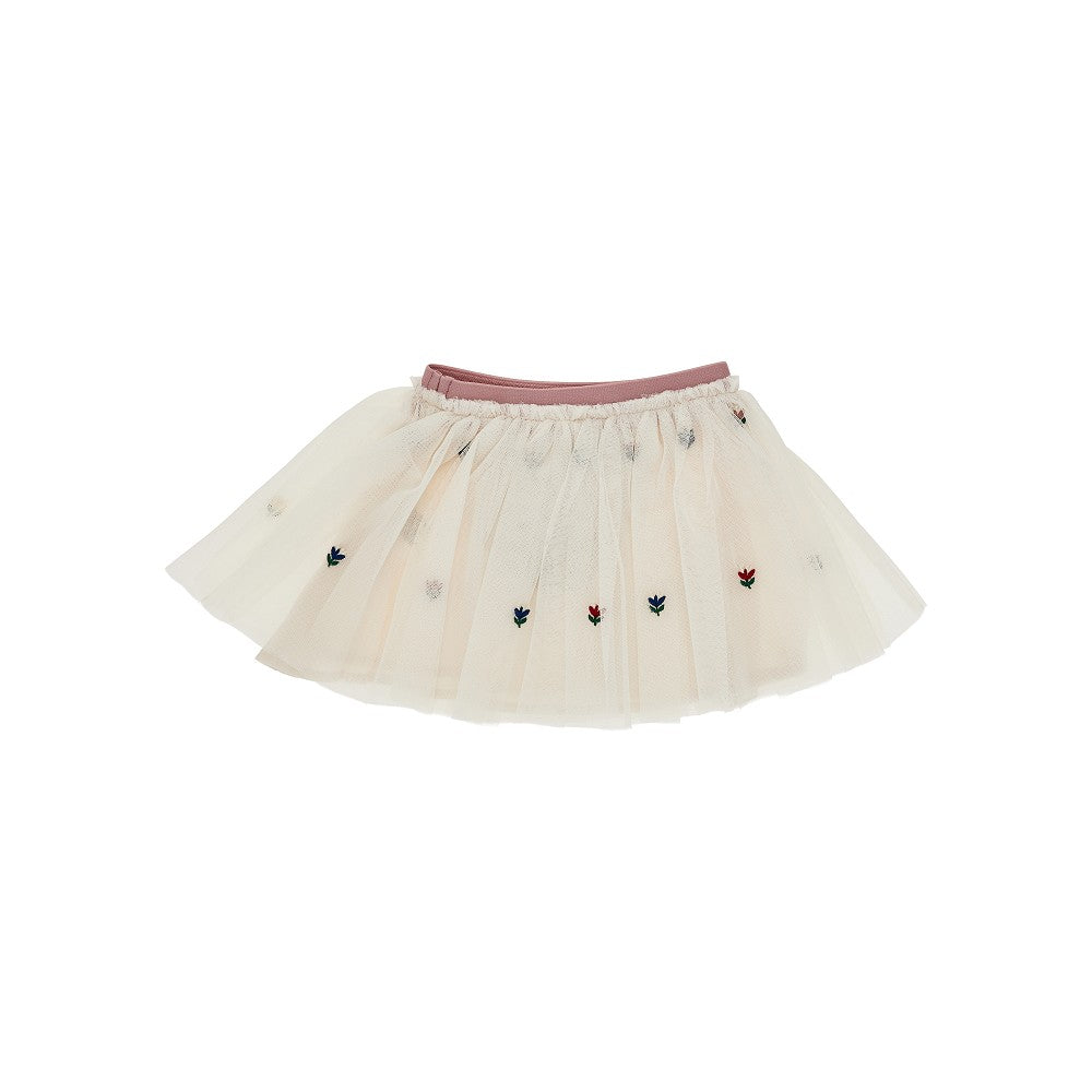 STELLA MCCARTNEY Tulle mini skirt with embroidered flowers