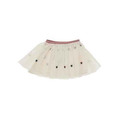 STELLA MCCARTNEY Tulle mini skirt with embroidered flowers