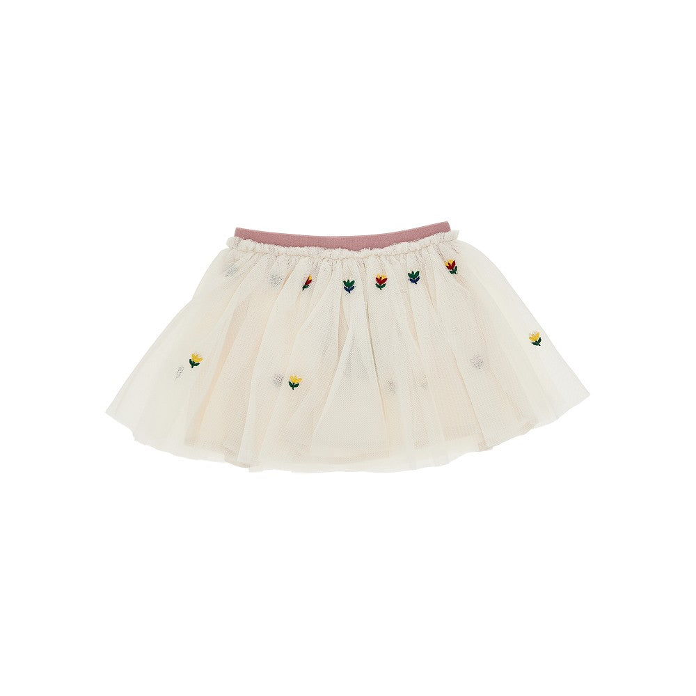 STELLA MCCARTNEY Tulle mini skirt with embroidered flowers