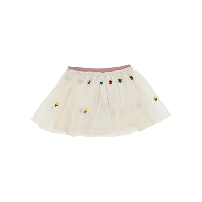 STELLA MCCARTNEY Tulle mini skirt with embroidered flowers