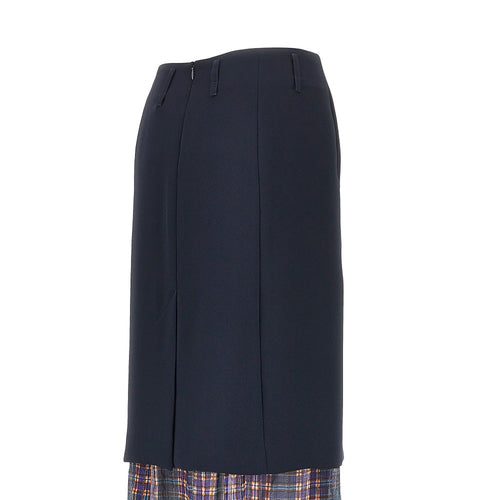 Dries Van Noten Cady midi skirt with check insert