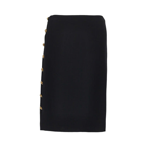 VERSACE Stretch viscose skirt with Medusa buttons