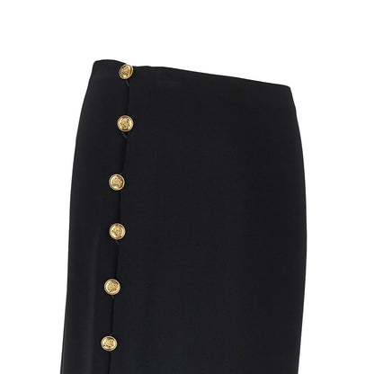 VERSACE Stretch viscose skirt with Medusa buttons