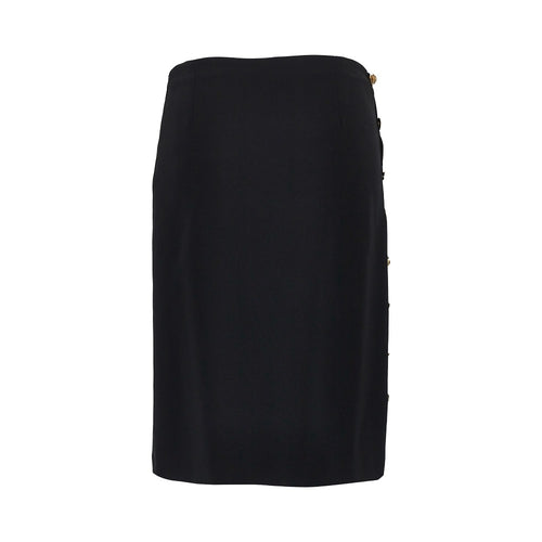 VERSACE Stretch viscose skirt with Medusa buttons