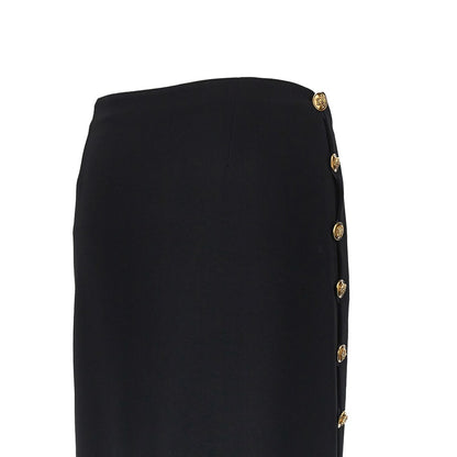 VERSACE Stretch viscose skirt with Medusa buttons