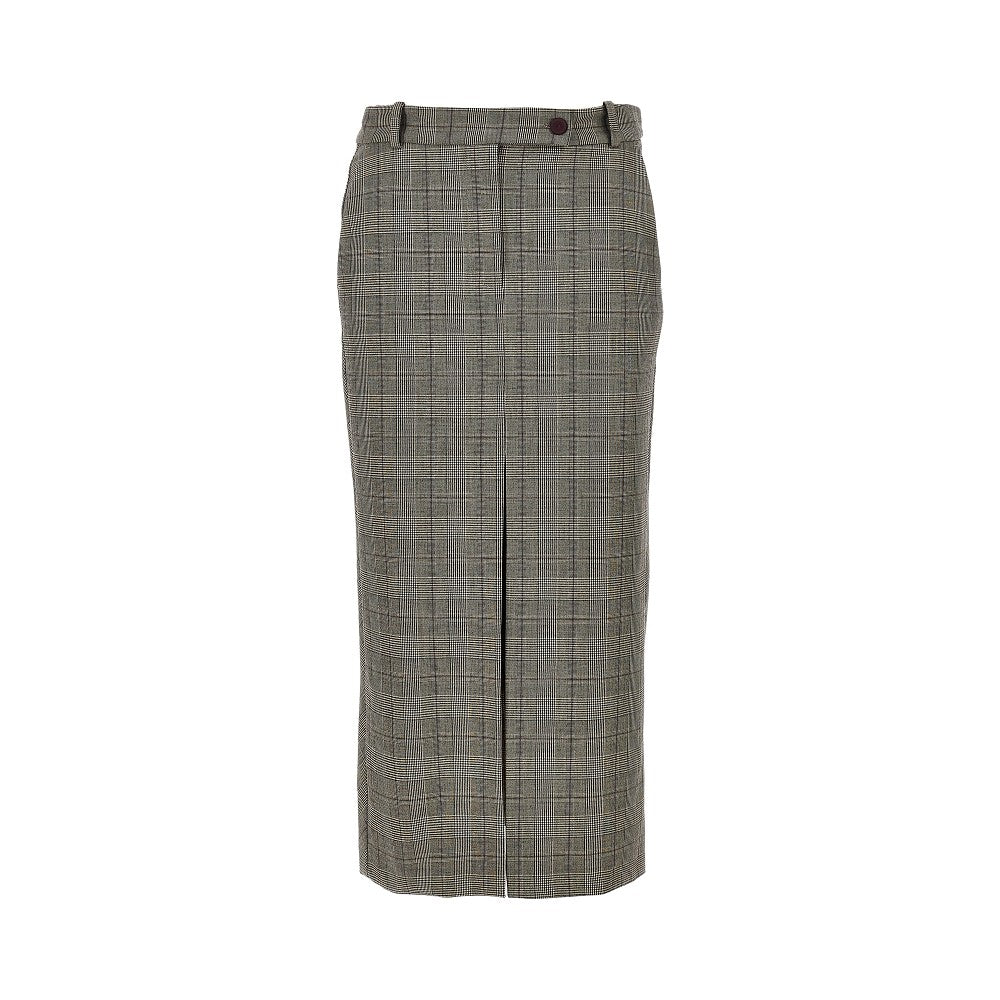 PINKO Wool-blend midi skirt with Check motif
