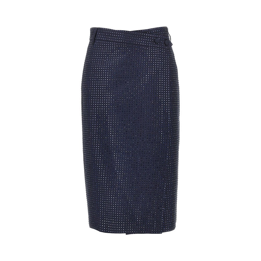 PINKO Strass-embellished wrap-over midi skirt