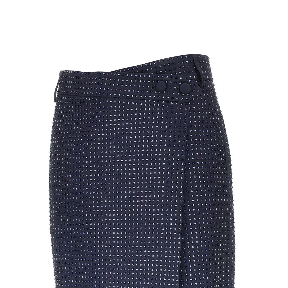 PINKO Strass-embellished wrap-over midi skirt