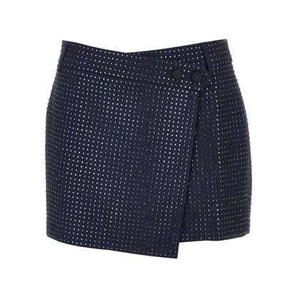 PINKO Gabardine mini skirt with rhinestones