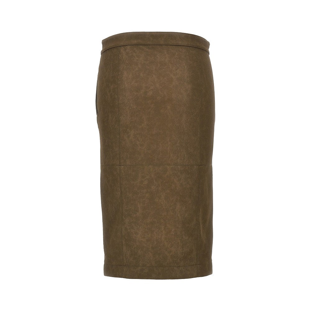 PINKO Faux nubuck leather pencil skirt