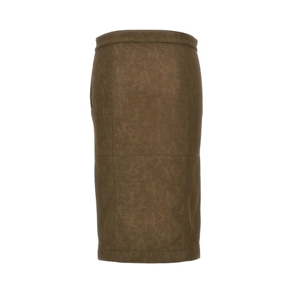 PINKO Faux nubuck leather pencil skirt
