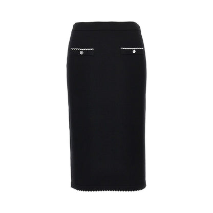 TORY BURCH Knitted midi skirt with scalloped edges