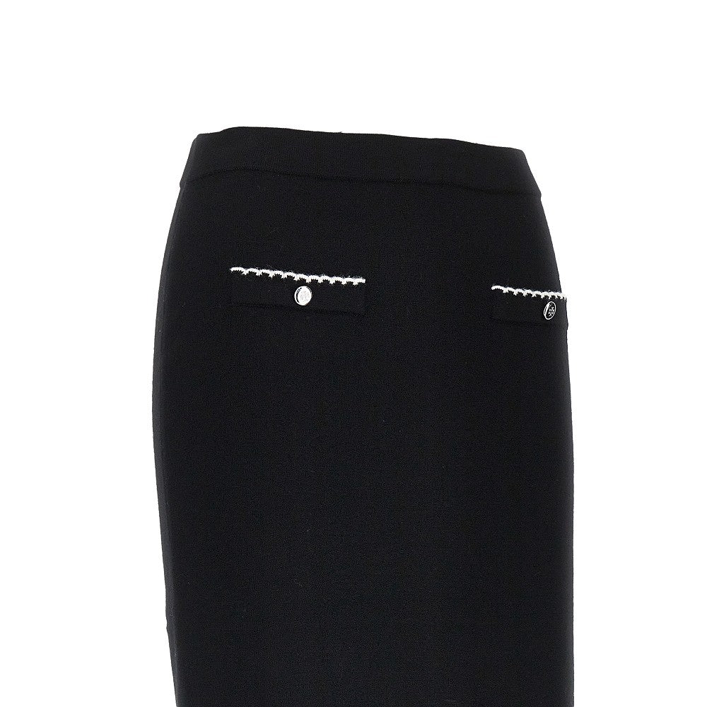 TORY BURCH Knitted midi skirt with scalloped edges
