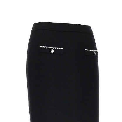 TORY BURCH Knitted midi skirt with scalloped edges