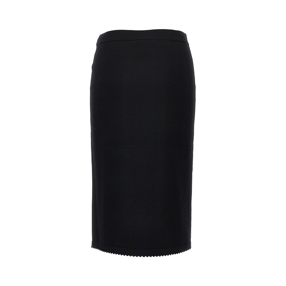 TORY BURCH Knitted midi skirt with scalloped edges