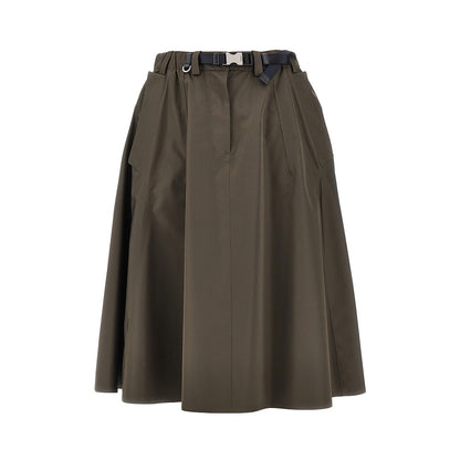 PRADA Technical canvas midi skirt