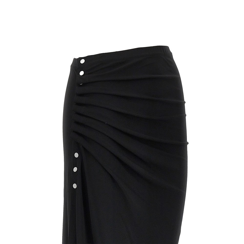 RABANNE Gathered jersey midi skirt