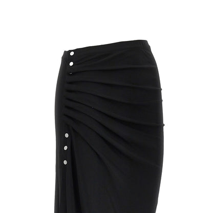 RABANNE Gathered jersey midi skirt