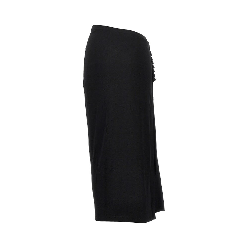 RABANNE Gathered jersey midi skirt