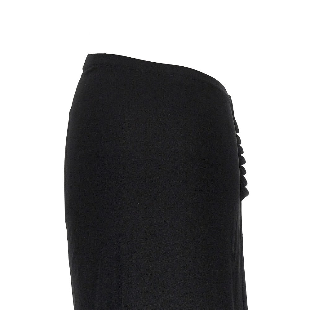 RABANNE Gathered jersey midi skirt