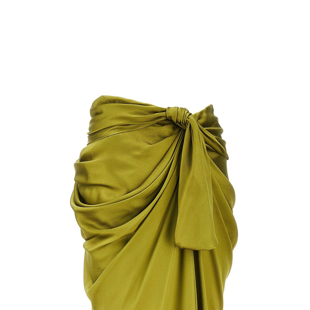 CHLOE' Draped silk midi skirt