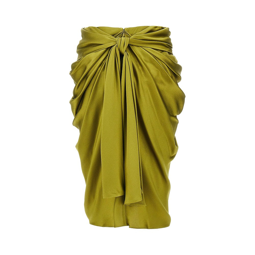 CHLOE' Draped silk midi skirt