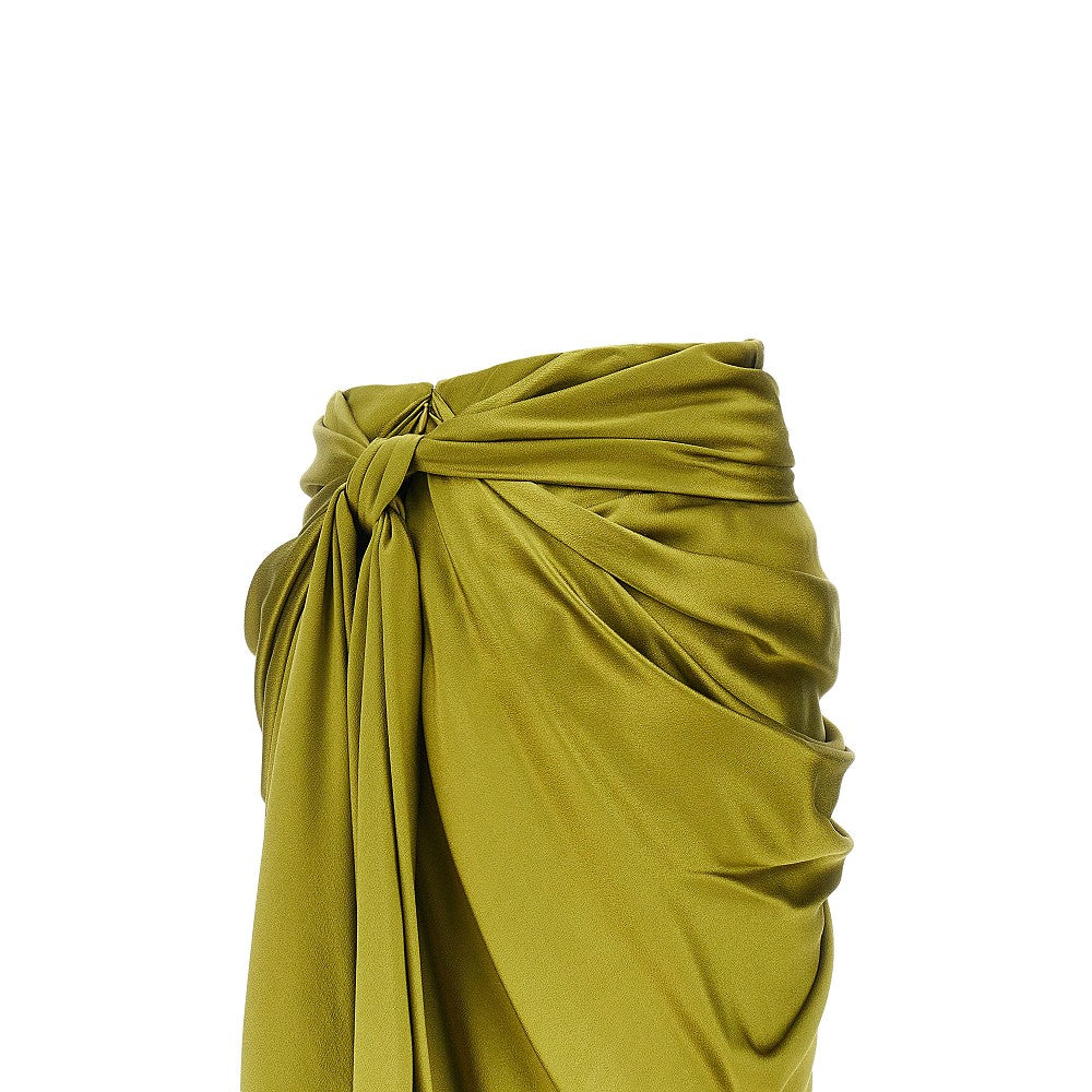 CHLOE' Draped silk midi skirt