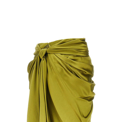 CHLOE' Draped silk midi skirt