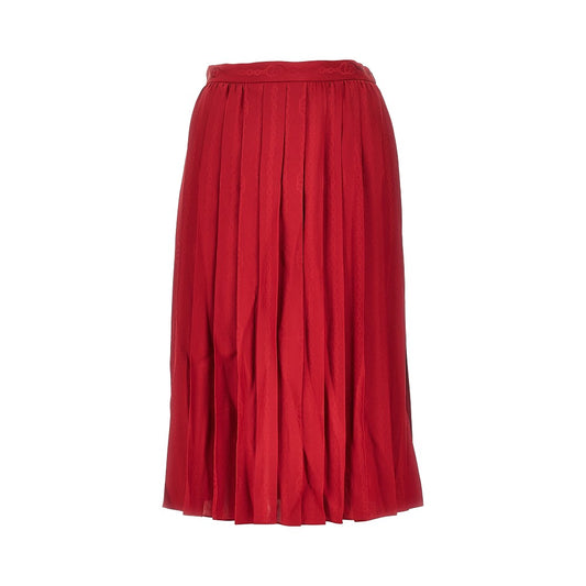GUCCI Jacquard silk midi skirt