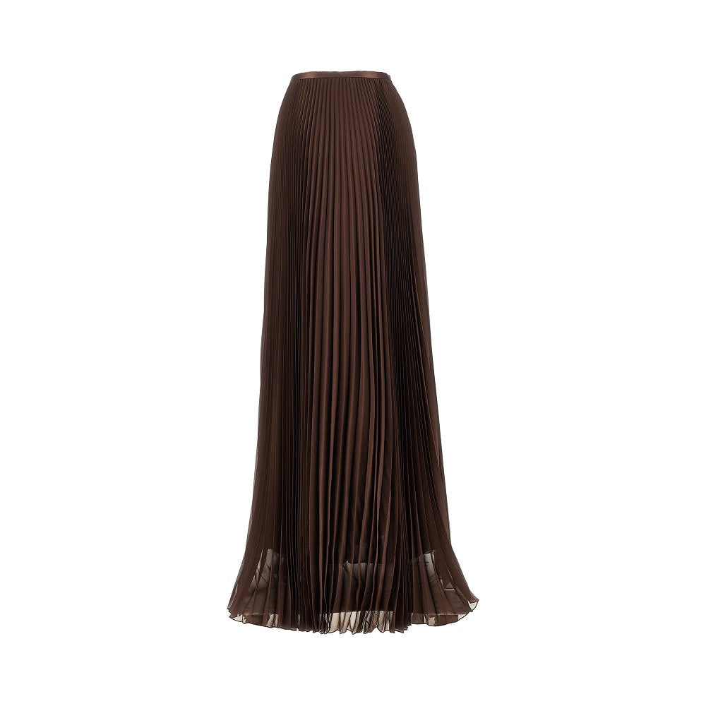 VALENTINO Pleated Crepe de Chine maxi skirt