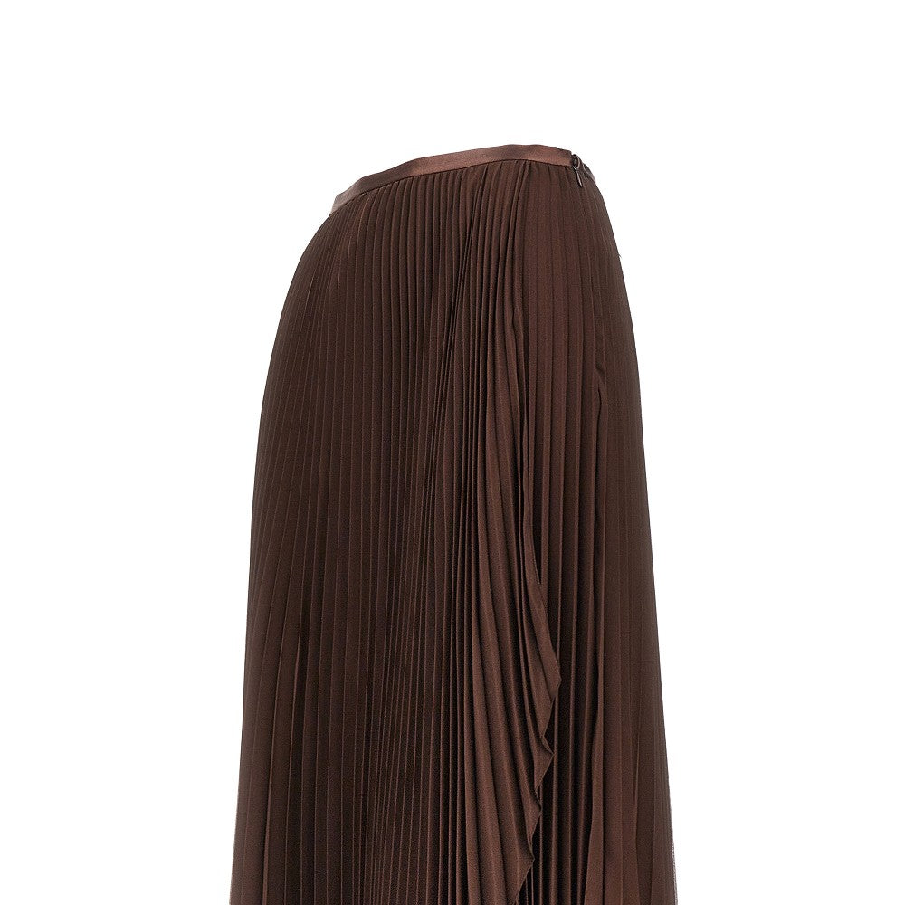 VALENTINO Pleated Crepe de Chine maxi skirt