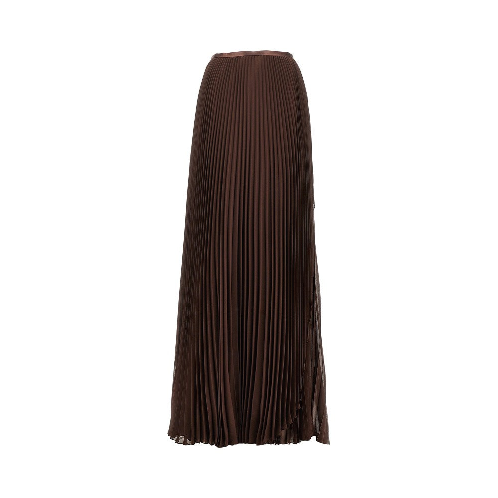 VALENTINO Pleated Crepe de Chine maxi skirt
