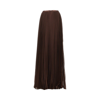 VALENTINO Pleated Crepe de Chine maxi skirt