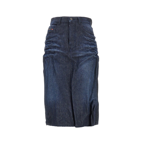 DIESEL Creased denim midi skirt